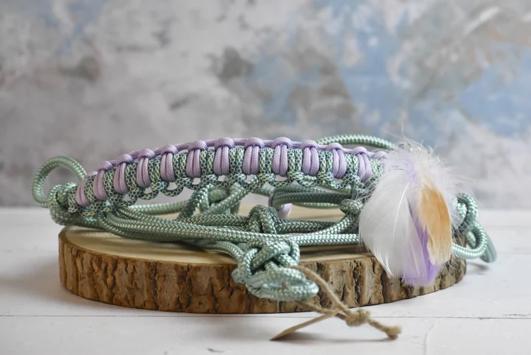 Tressage Blue – Licol éthologique personnalisable