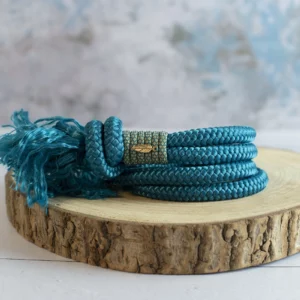 Cordelette à pompon bleu paon - Mini Shetland