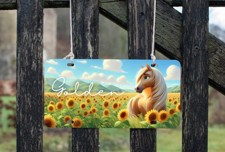 Palomino – Plaque d’écurie Chevaux Cartoon