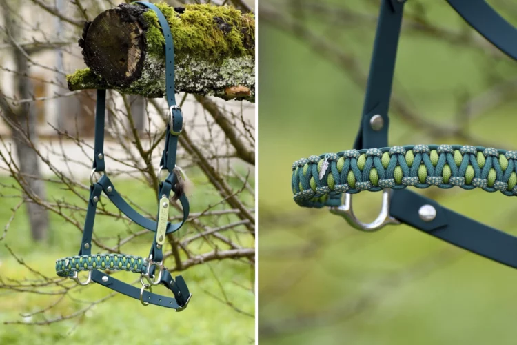 Licol plat avec muserolle tressée – Gamme Shetland