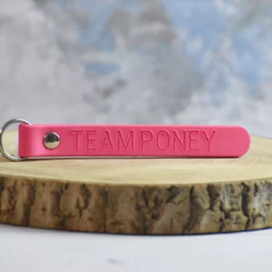 Porte clé "Team Poney" Rose