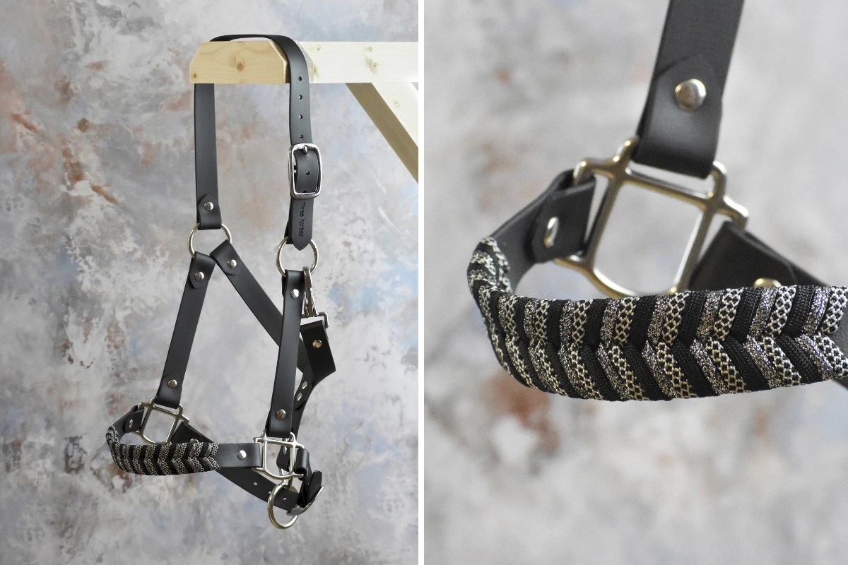 Licol plat en biothane noir