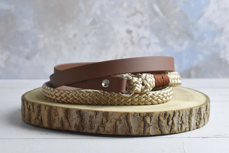 Cordelette Mixte Beige et brun 1m50