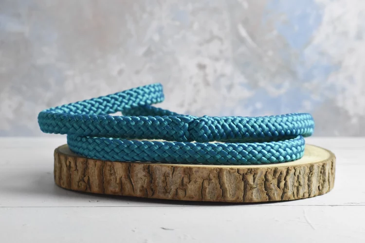 Cordelette légère bleu paon 1m50