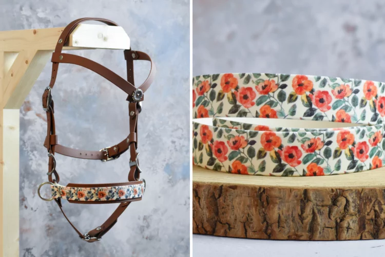 Muserolle de rechange fleuri orange pour sidepull