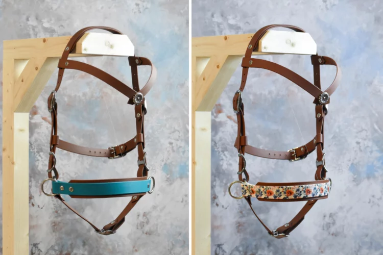 Sidepull brun – Taille Cob – Muserolle au choix