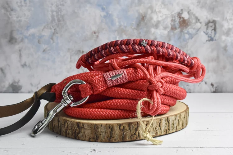 Longe éthologique et licol en corde Rouge- Taille COB